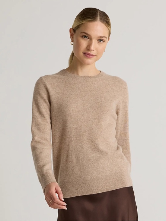 Quince Sweaters - Quince 100% Cashmere Crewneck Sweater XS Oatmeal Neutral Minimalist Soft Luxury